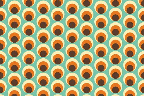 Designtapete mit 70er-Jahre-Kreisen als Retrodesign