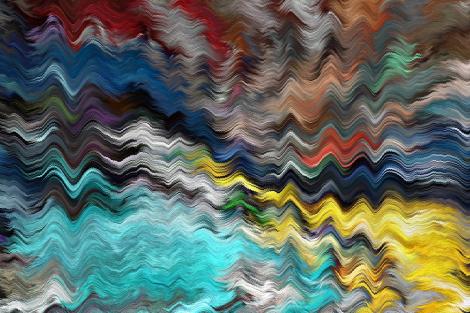 Designtapete wellenförmige Farbmuster