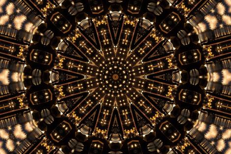 Fototapete – Abstraktes Design mit Lichtern in Strahlenform