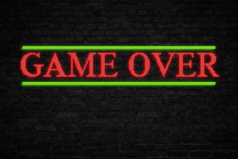 Fototapete - Game Over Schriftzug im Retro-Design der 80er-Jahre