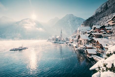 Fototapete Hallstatt in Österreich im Winter