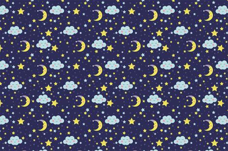 Mustertapete Sternenhimmel gefüllt mit schlafenden Monden