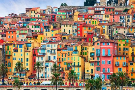 Fototapete Stadt Menton an der Riviera in Frankreich