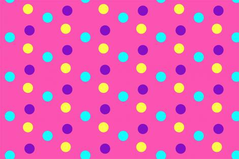 Eine Punktetapete in schrillen Farben der 90er-Jahre