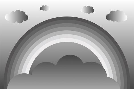 Fototapete Regenbogen in Schwarz-Weiß