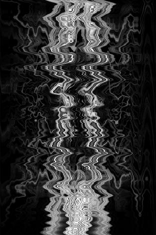 Fototapete gezackte Schwingungen in Schwarzweiß