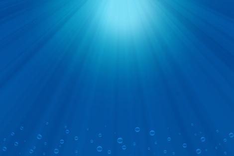 Fototapete unter Wasser mit Lichtstrahlen