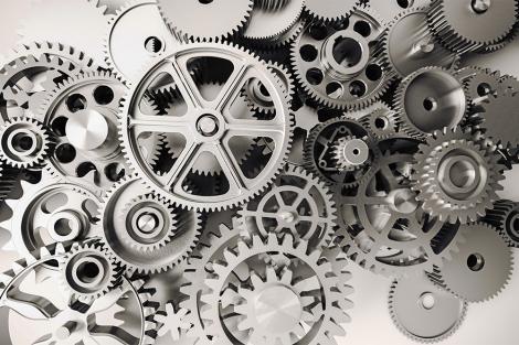 Fototapete Getriebe aus Zahnrädern