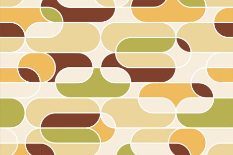 Mustertapete 70er-Jahre Oval-Design