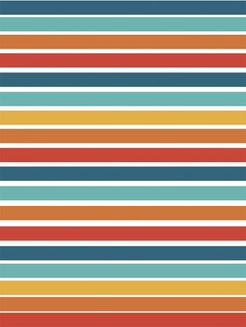 Retro-Streifentapete - Querstreifen in 70er-Jahre-Farben im Hochformat